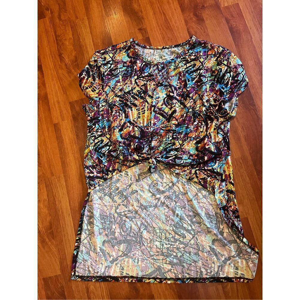 Vintage Harlem abstract print top size 1X - Picture 4 of 7